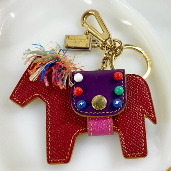 Dolce & Gabbana Beaded Leather Pony Bag Charm - Picture 1 of 5